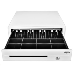 Pokladničná zásuvka C420D - s káblom, 9-24V, biela