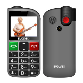 EVOLVEO Mobilní telefon pro seniory s nabíjecím stojánkem EasyPhone FL, černá