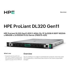 HPE DL320 G11 4510, 64 GB, 2 x 480 GB NVME, MR408i-o