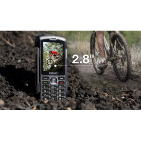 EVOLVEO StrongPhone H1, vodotěsný odolný Dual SIM telefon, černo-stříbrná