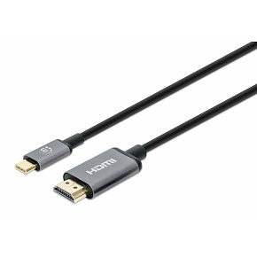 Manhattan kabel USB-C na HDMI, USB-C Male na HDMI Male, 1m, černá