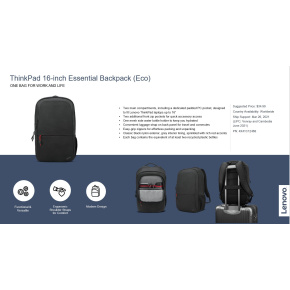 Lenovo ThinkPad Essential 16-inch Backpack (Eco) - batoh