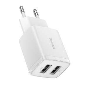 Baseus nabíjačka do siete Compact 2xUSB 10,5W biela