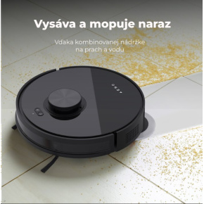 AENO Robotický vysavač RC5S, 2v1 mokré a suché cistenie,180 min,rotovacie mopy,LIDAR, AENO App,HEPA,základna, čierny