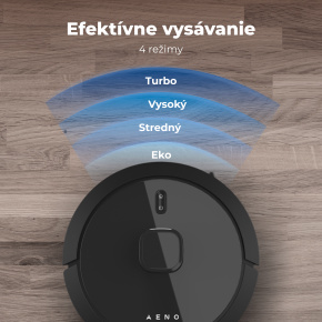AENO Robotický vysavač RC7S -2v1mokré a suché cistenie, 250min,4 módy,LIDAR,AENO App,HEPA,4000p, Cierny