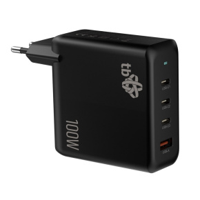 TB 3x USB-C + 1x USB-A nabíjačka, GaN, 100W, čierna