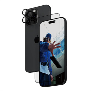 PanzerGlass ochranné sklo UWF + Hoops Bundle pre iPhone 16 Pro Max - Black Frame