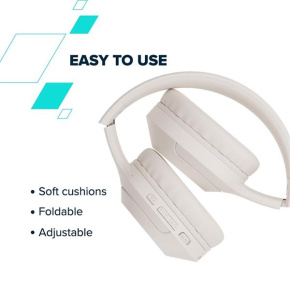Canyon BTHS-3 Bluetooth bezdrôtové slúchadlá, USB-C nabíjanie, sklápací dizajn, handsfree, 15 hod výdrž, béžové