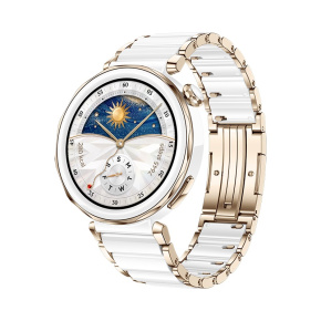 Huawei Watch GT 5 Pro/42mm/Gold/Elegant Band/Ceramic White