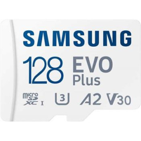 Samsung EVO Plus/micro SDXC/128GB/UHS-I U3 / Class 10/+ Adaptér/Bílá