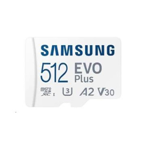 Samsung EVO Plus/micro SDXC/512GB/UHS-I U3 / Class 10/+ Adaptér/Bílá