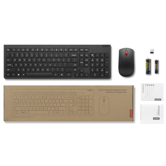 Lenovo Essential Wireless Combo Keyboard & Mouse Gen2 Black Slovak