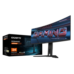 GIGABYTE LCD MO34WQC GAMING Monitor 34" WQHD 3440x1440, OLED 1800R, 175Hz, 2xHDMI, DP, USB-C PD, USB HUB, Speakers