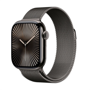Apple Watch Series 10 GPS + Cellular 42mm Slate Titanium Case with Slate Milanese Loop