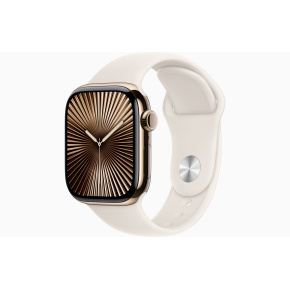 Apple Watch S10 Cell/42mm/Gold/Šport Band/Starlight/-S/M