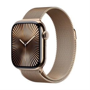 Apple Watch Series 10 GPS + Cellular 42mm Gold Titanium Case with Gold Milanese Loop