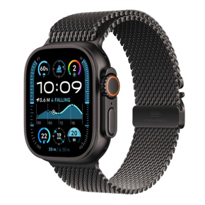 Apple Watch Ultra 2 GPS + Cellular 49mm Black Titanium Case with Black Titanium Milanese Loop - M