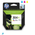 HP 304XL Tri-color Original Ink Cartridge,N9K07AE