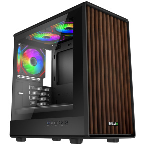 EVOLVEO Panthera, mATX/3x ARGB 120/drevo+sklo EVOLVEO Panthera, mATX/3x ARGB 120/drevo+sklo