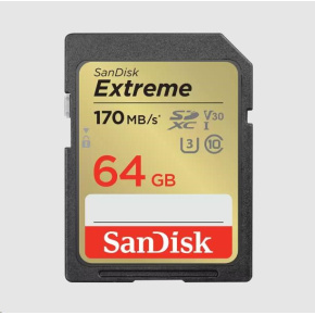 SanDisk Extreme/SDXC/64GB/170MBps/UHS-I U3 / Class 10