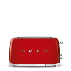 Smeg TSF02RDEU, toustovač / topinkovač, 4 toasty, 6 úrovní opékání, zásuvka na drobky, styl. 50. let, červený