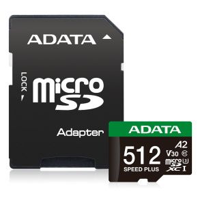 ADATA 512GB MicroSDXC UHS-I U3 V30 + adaptér
