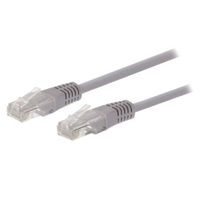 Kábel C-TECH patchcord Cat5e, UTP, sivý, 10m