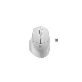 Natec optická myš SISKIN 2/Kancelárska/Optická/Pre pravákov/1 600 DPI/USB+BT/Biela