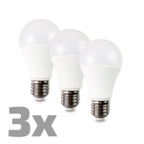 Solight LED žiarovka 3-pack, klasický tvar, 12W, E27, 3000K, 270°, 980lm, 3ks v baleniu