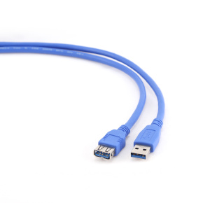Kábel USB A-A 1,8m USB 3.0 predlžovací, modrý