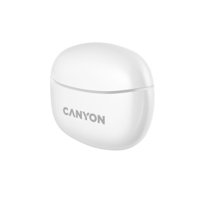 Canyon TWS-5, True Wireless Bluetooth slúchadlá do uší, USB-C nabíjanie, nabíjacia stanica v kazete, biele