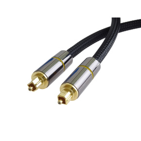 PremiumCord Optický audio kábel Toslink, OD: 7mm, Gold-metal design + Nylon 2m