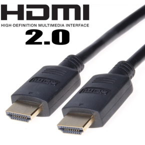 PremiumCord HDMI 2.0 High Speed+Ethernet, pozlátené konk., 1m