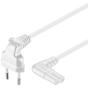 PremiumCord Kábel sieťový 230V k magnetofónu so zahnutými konektormi 3m biely