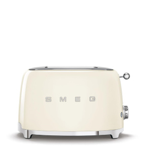 Smeg TSF01CREU toustovač / topinkovač, 2 toasty, 6 úrovní opékání, zásuvka na drobky, styl. 50. let, krémový