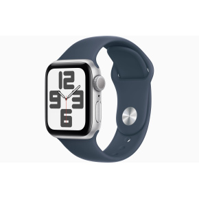 Apple Watch SE/40mm/Silver/Šport Band/Storm Blue/-S/M