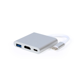 GEMBIRD Multi-adapter USB typu C, strieborný