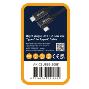 AKASA - USB 3.2 Gen 2 Type-C na C, uhlová