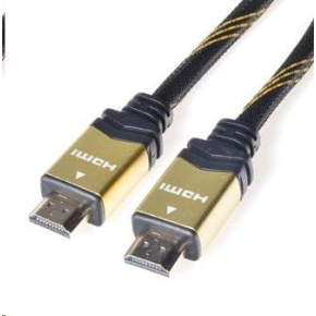 PREMIUMCORD Gold HDMI High Speed + Ethernet kábel (v1.4), opletené, pozlátené konektory, 1 m