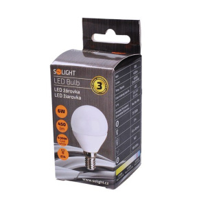 Solight LED žiarovka, miniglobe, 8W, E27, 3000K, 720lm