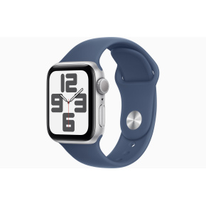 Apple Watch SE/44mm/Silver/Šport Band/Denim/-S/M