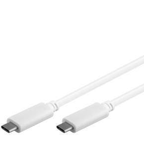 PremiumCord USB-C/male - USB-C/male, biely, 1m