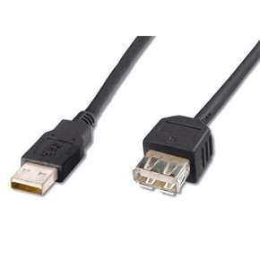PremiumCord USB 2.0 kábel predlžovací, A-A, 2m, čierny