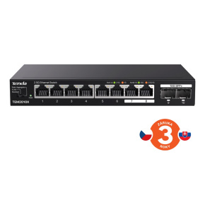 Tenda TEM2010X - Multi-gigabit switch, 8x 2.5G RJ45 + 2x 10G SFP+ port, MAC 16K, ochrana 6kV