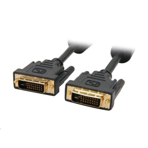 Kábel C-TECH prípojný DVI-DVI, M/M, 1,8m DVI-D, dual link