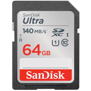 SanDisk Ultra/SDXC/64GB/140MBps/UHS-I U1 / Class 10/Čierna