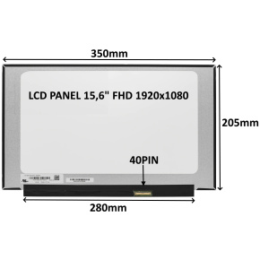 LCD PANEL 15,6'' FHD 1920x1080 40PIN MATNÝ IPS 144HZ / BEZ ÚCHYTOV