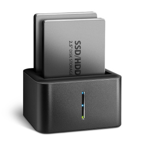 AXAGON ADSA-D25, USB 3.2 Gen 1 - 2x SATA 6G 2.5'' SSD/HDD CLONE MINI dokovacia stanica