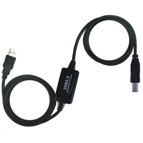 PREMIUMCORD USB 2.0 opakovač a prepojovací kábel A/M-B/M 15m