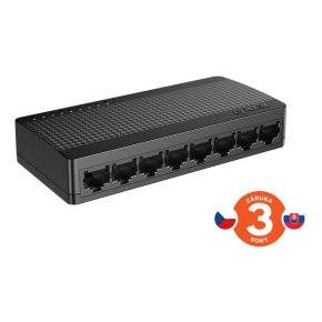 Tenda SG108M - 8x Gigabit Desktop Ethernet Mini Switch, rýchlosti 10/100/1000 Mb/s, 16Gb/s